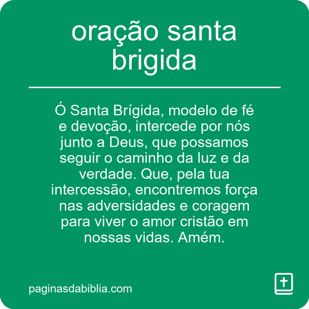 oração santa brigida