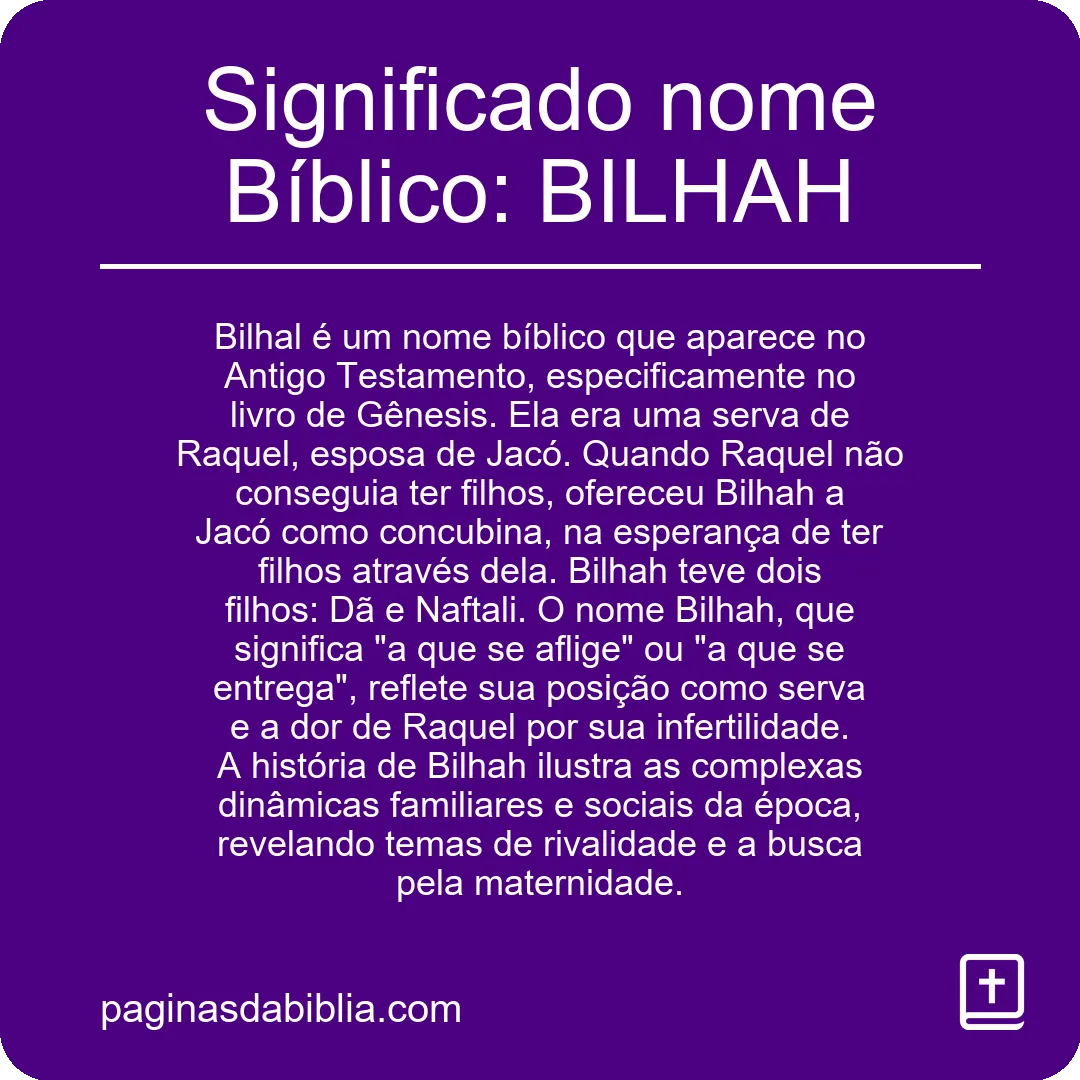 Significado nome Bíblico: BILHAH