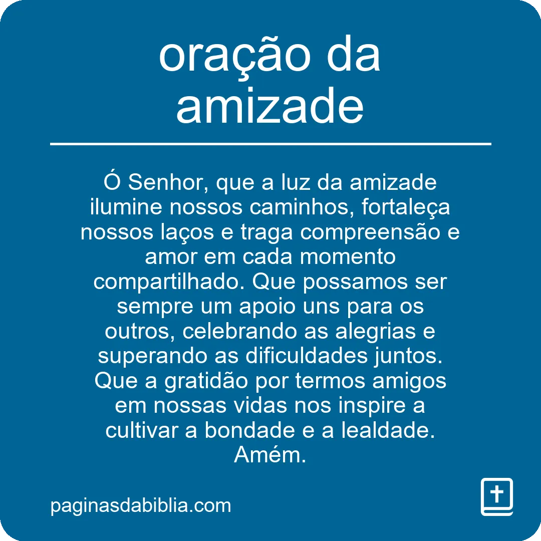 oração da amizade