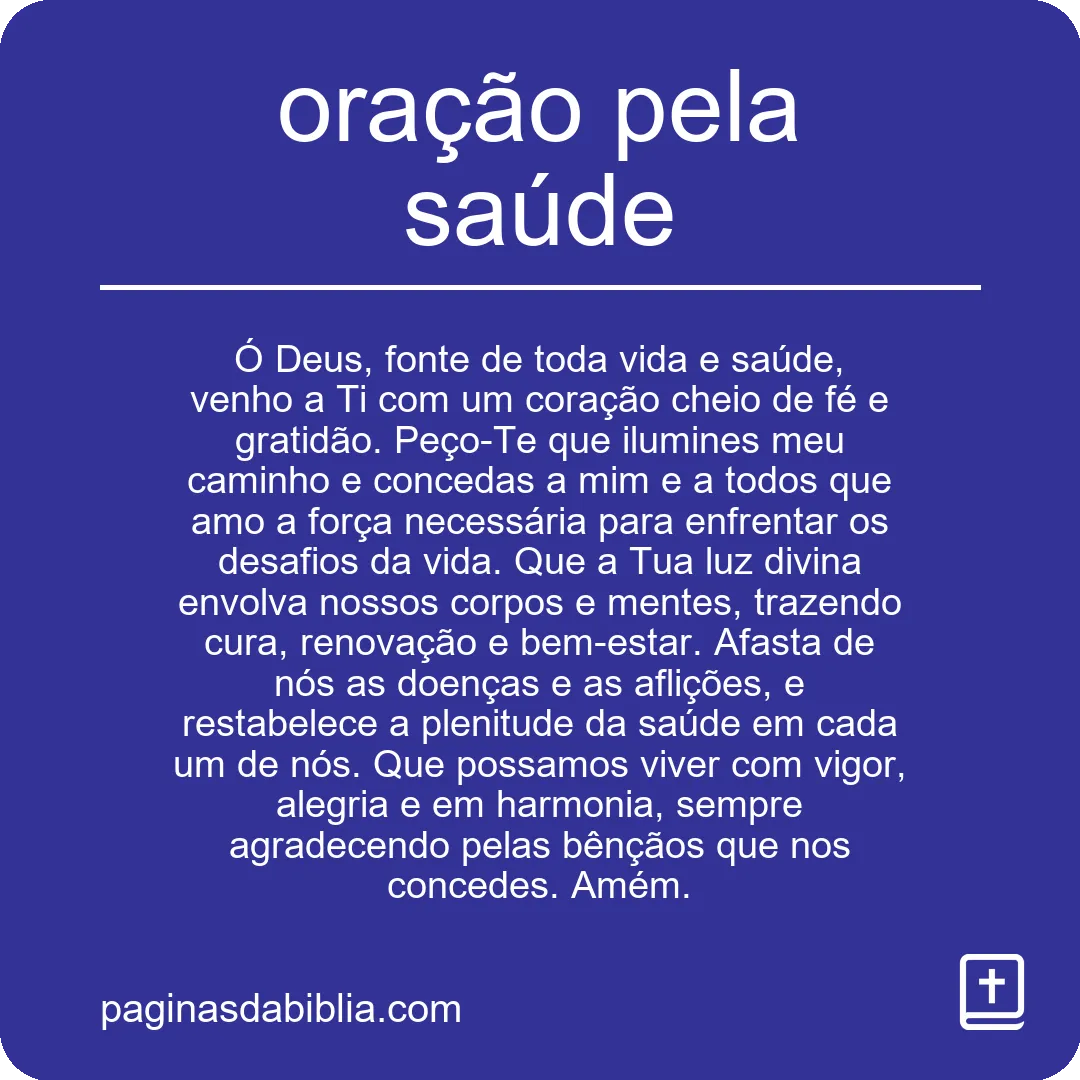 oração pela saúde