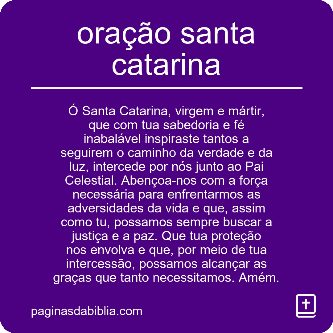 oração santa catarina