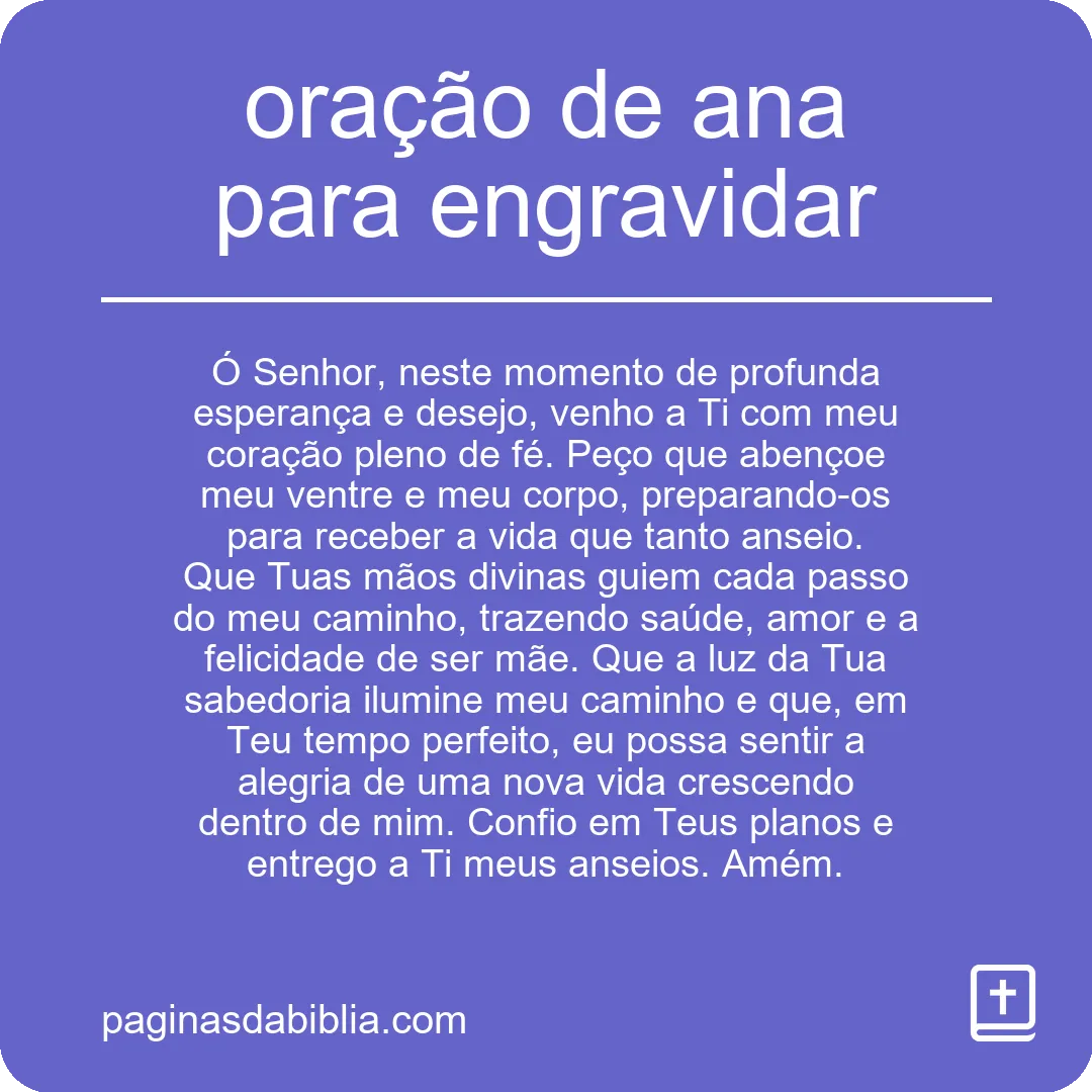 oração de ana para engravidar