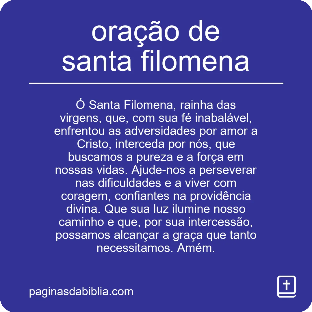 oração de santa filomena