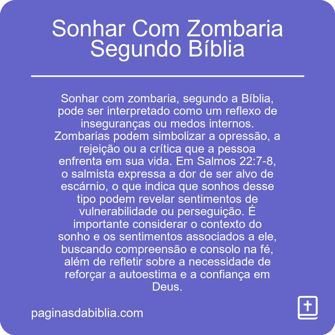 Sonhar Com Zombaria Segundo Bíblia