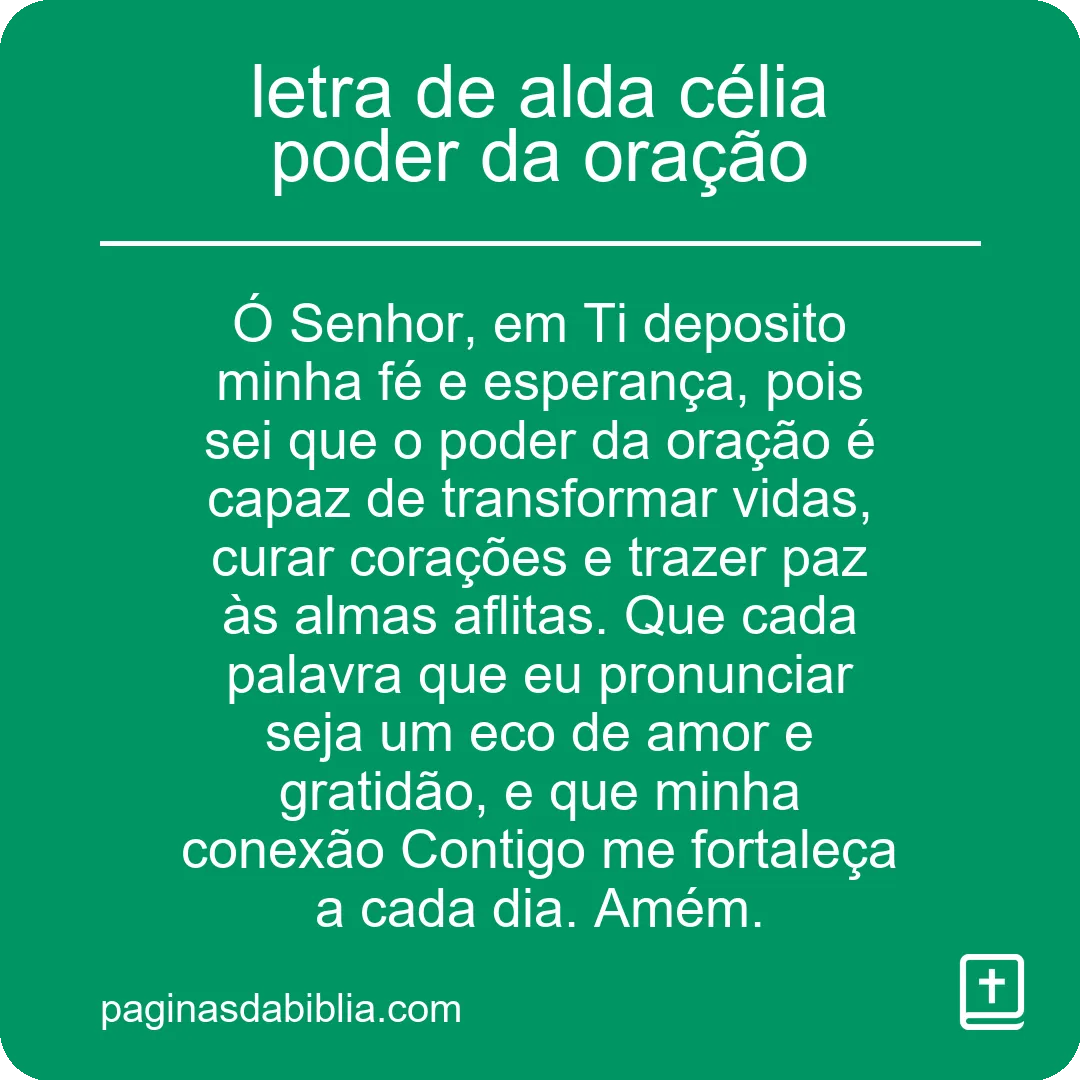 letra de alda célia poder da oração