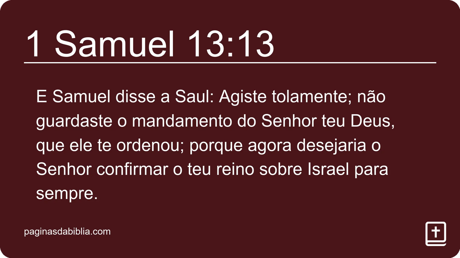 1 Samuel 13:13