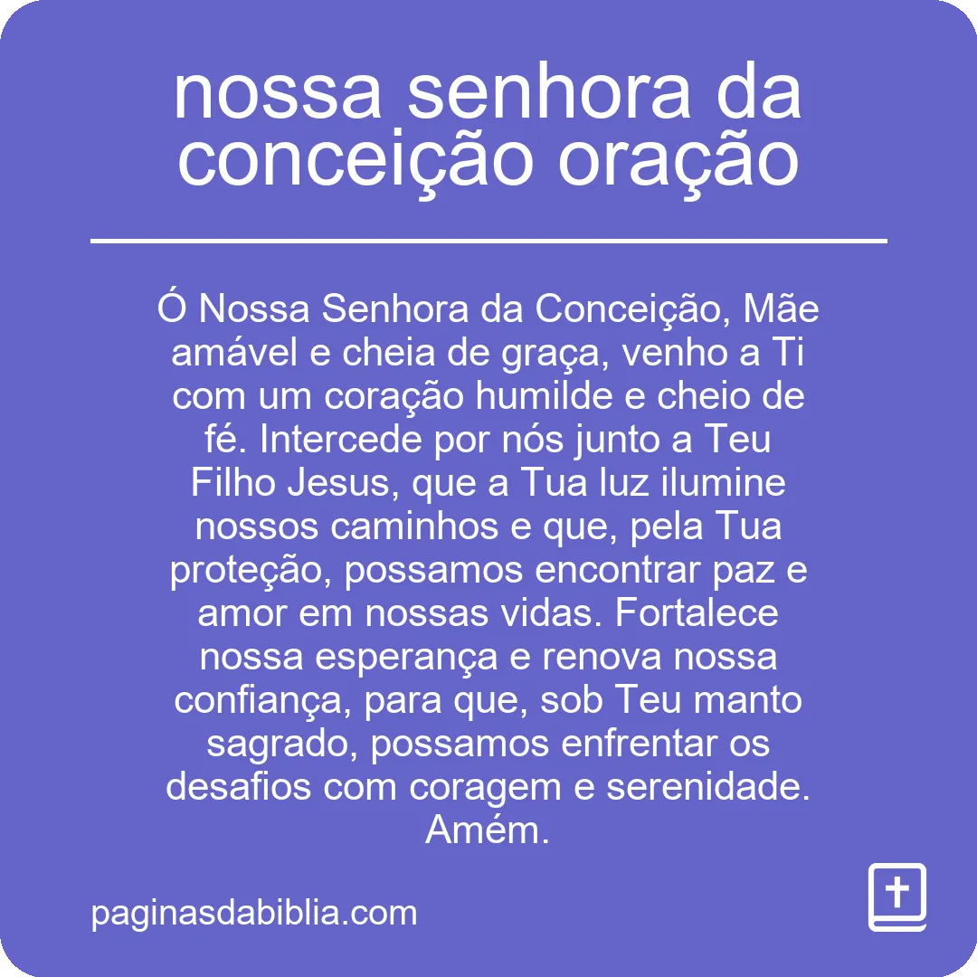 nossa senhora da conceição oração