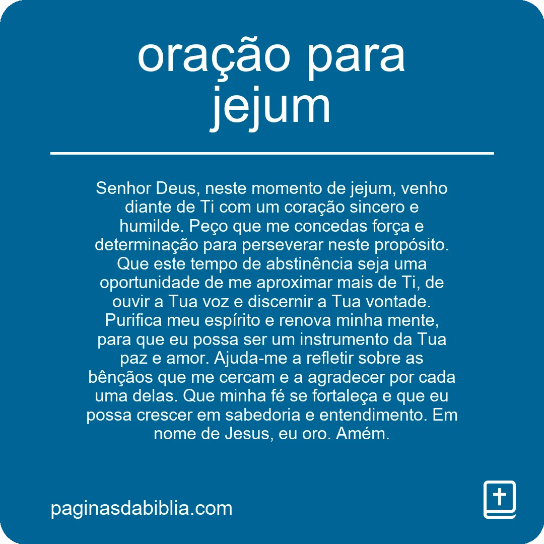 oração para jejum