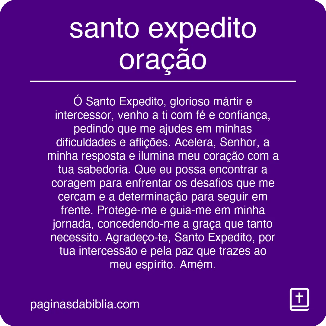 santo expedito oração