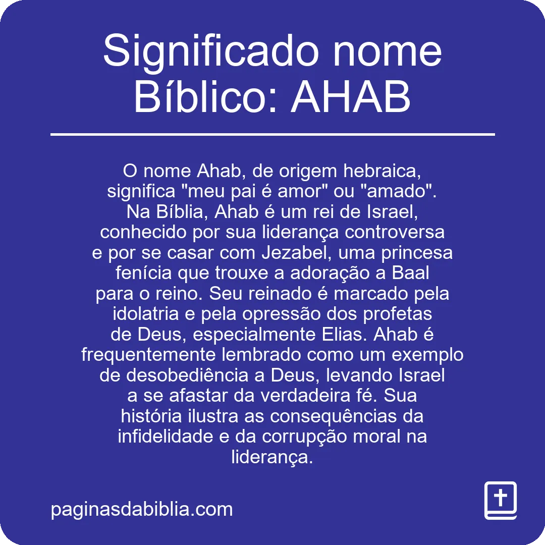 Significado nome Bíblico: AHAB