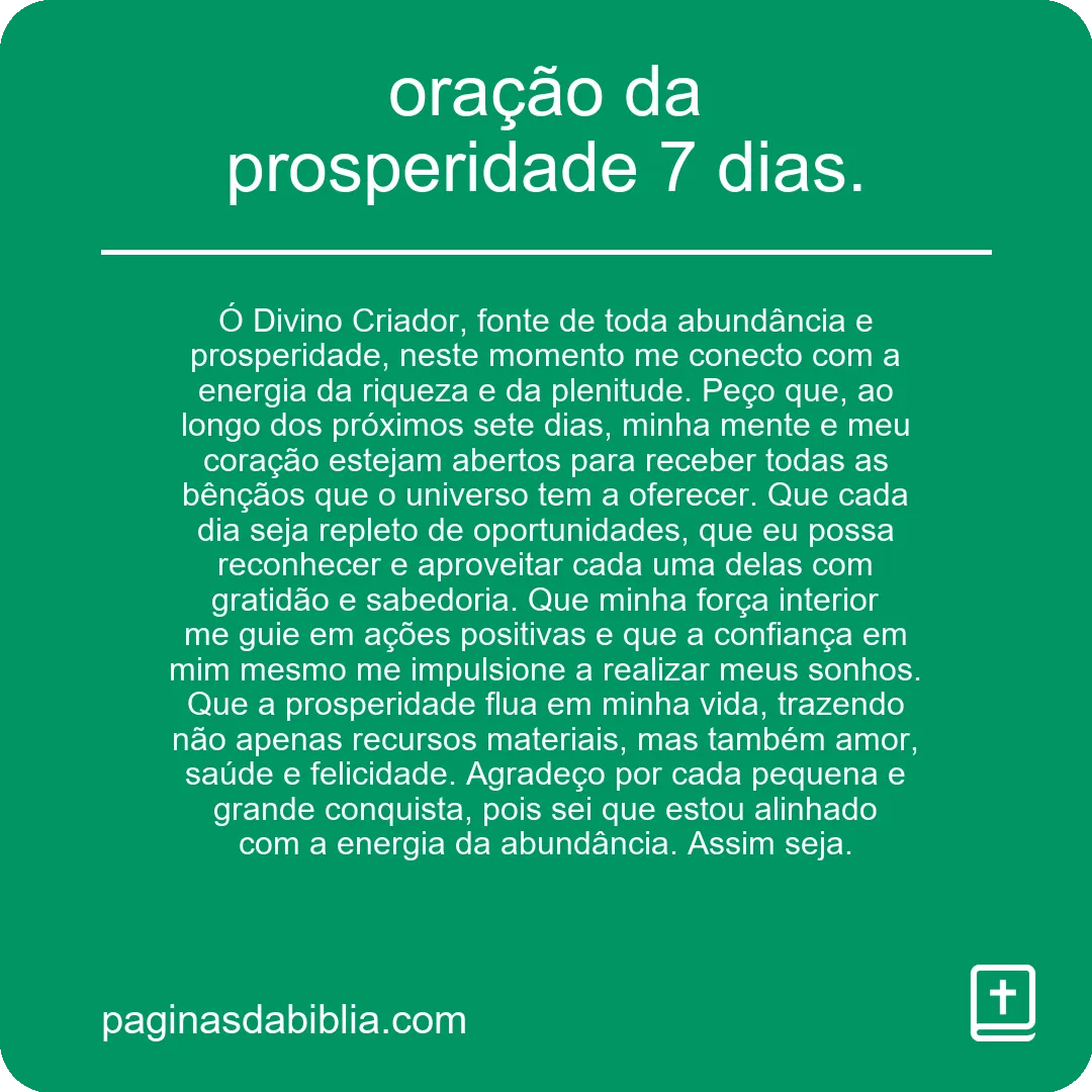 oração da prosperidade 7 dias.