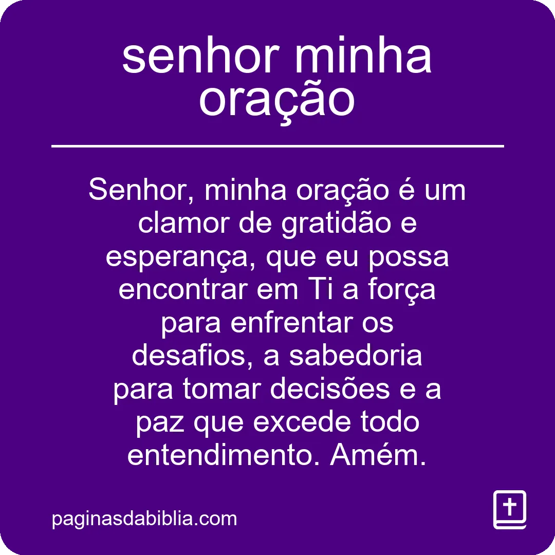 senhor minha oração