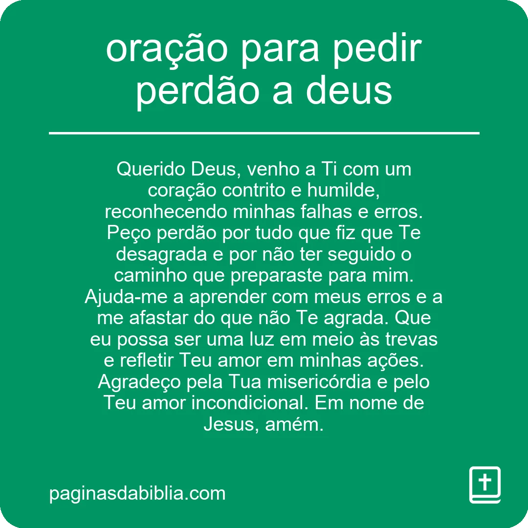 oração para pedir perdão a deus