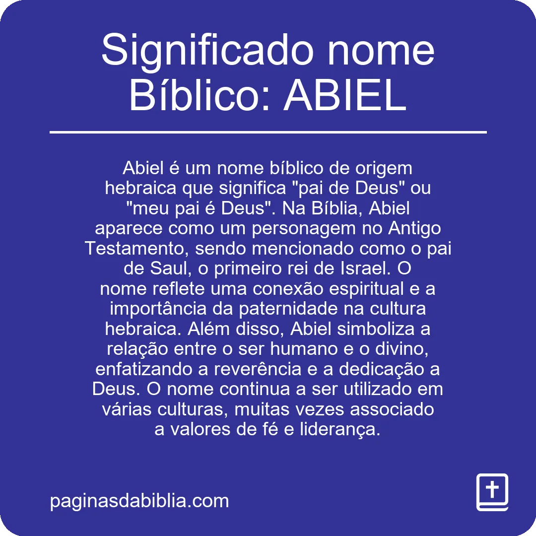 Significado nome Bíblico: ABIEL