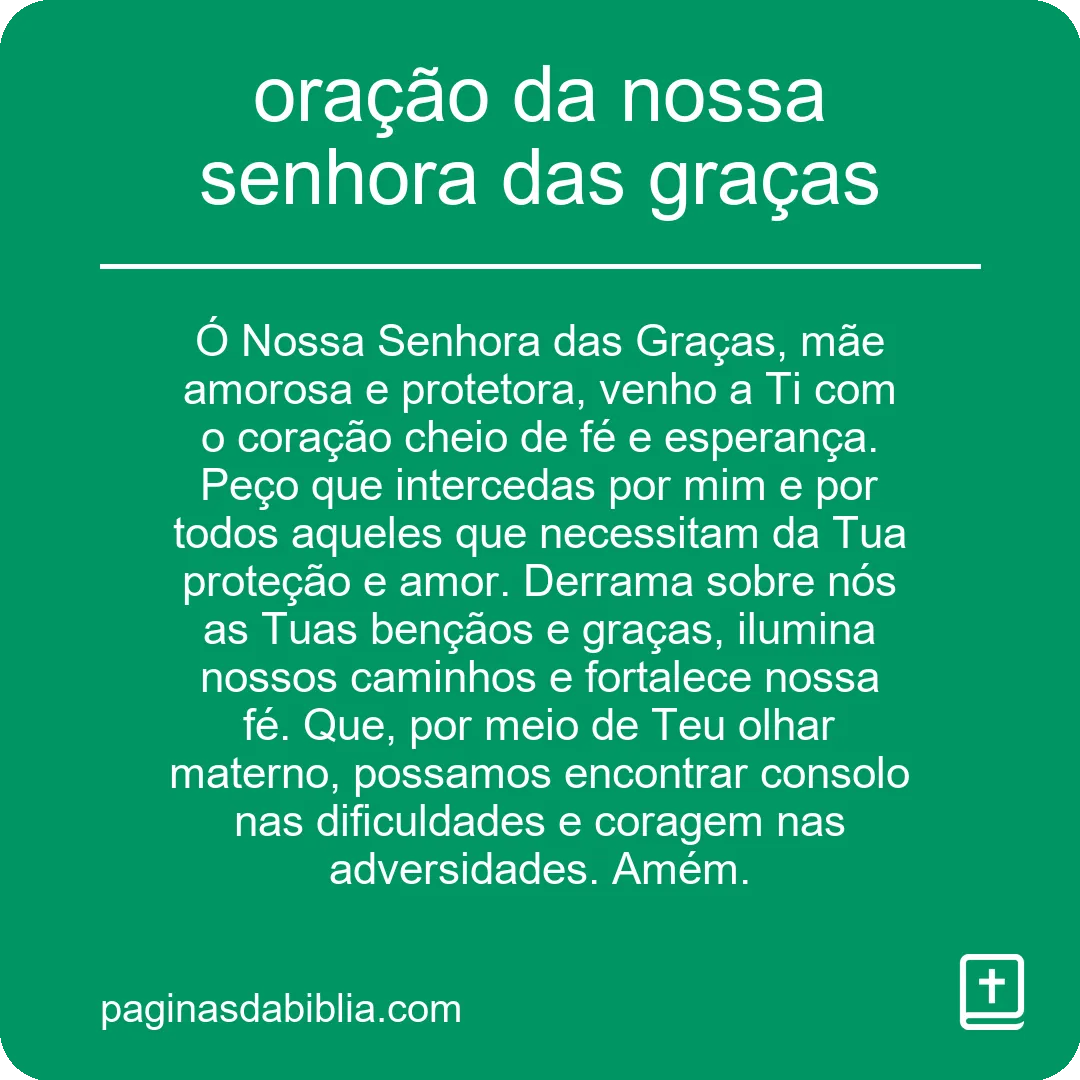 oração da nossa senhora das graças