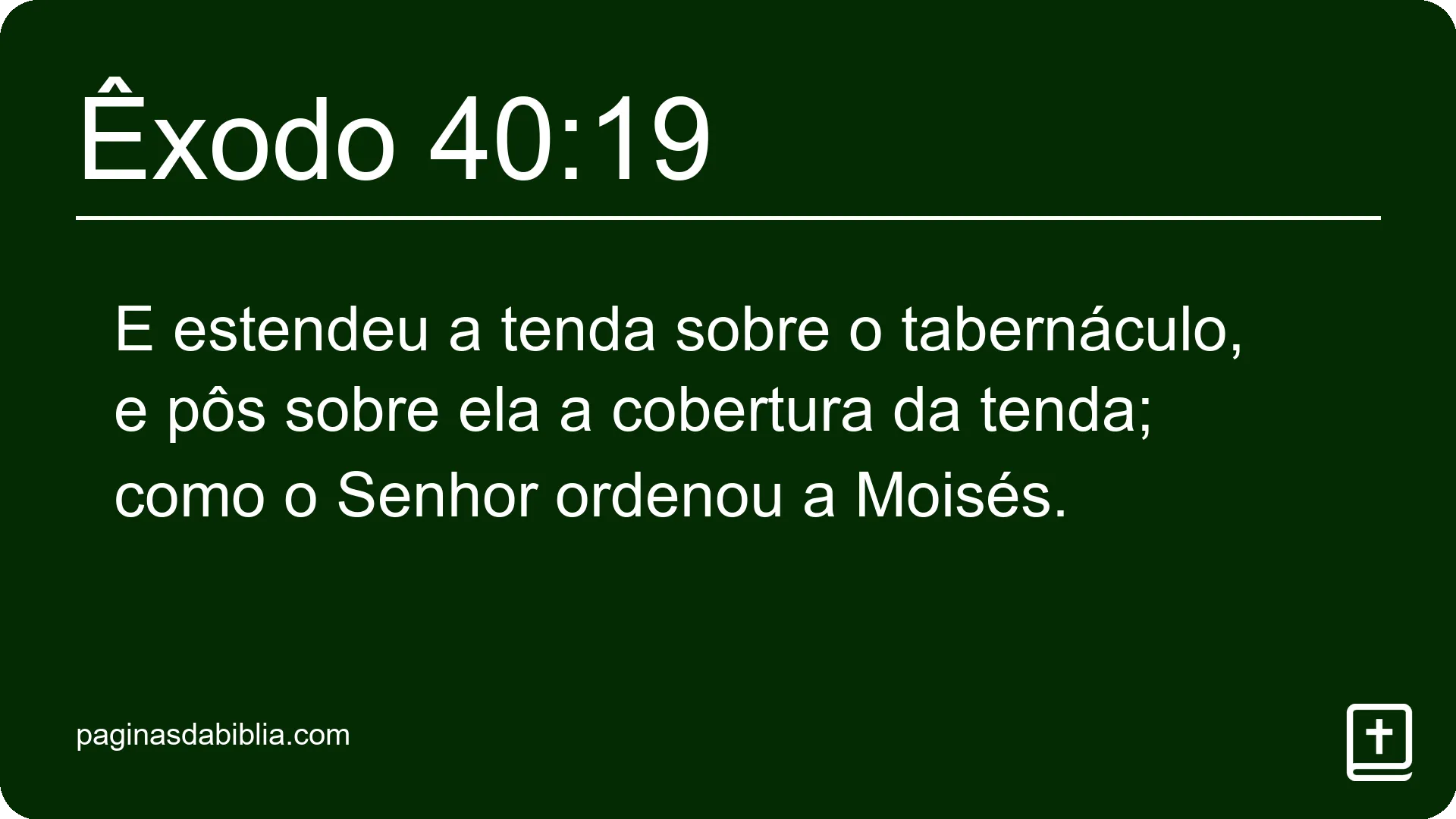 Êxodo 40:19