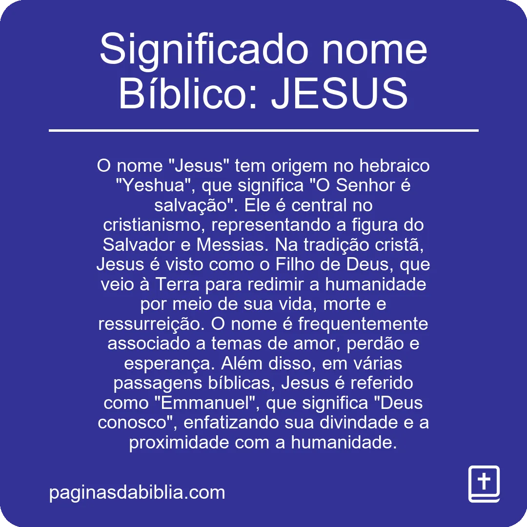 Significado nome Bíblico: JESUS