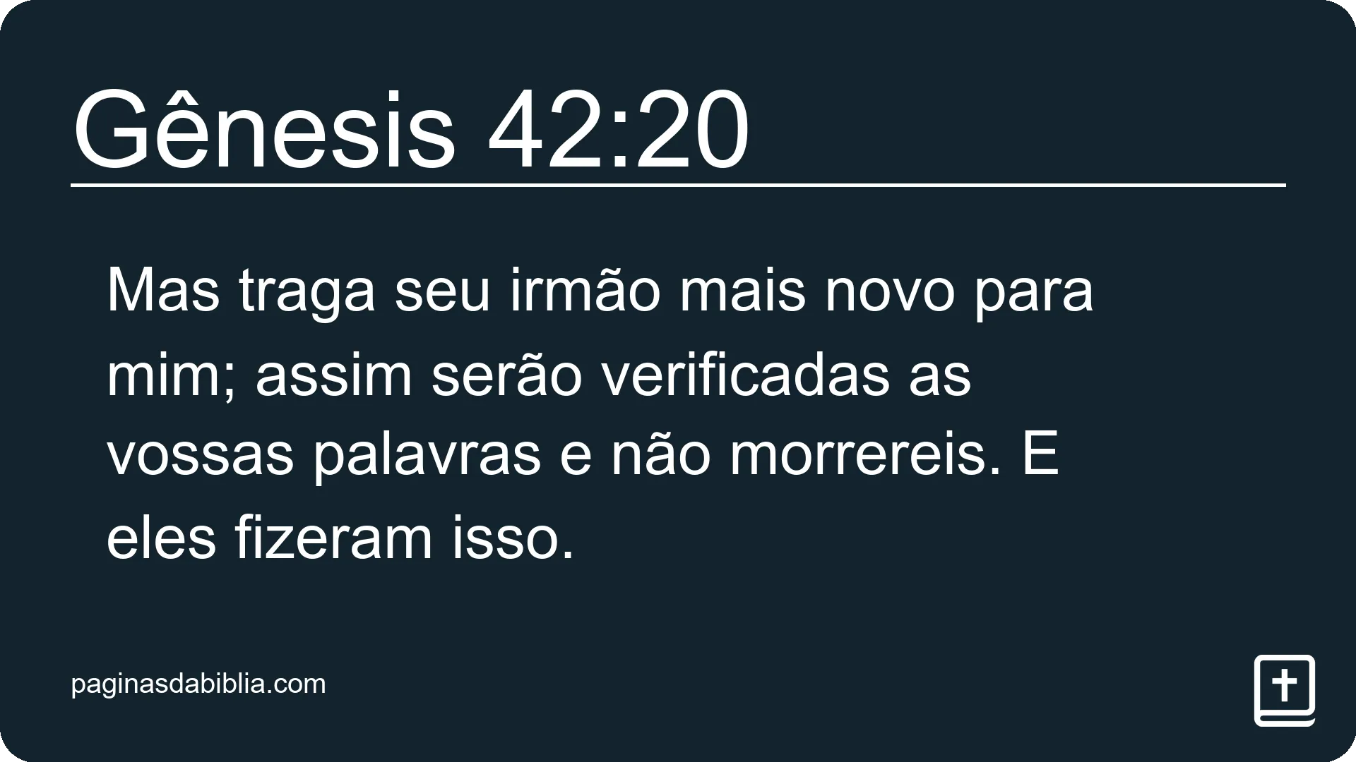 Gênesis 42:20