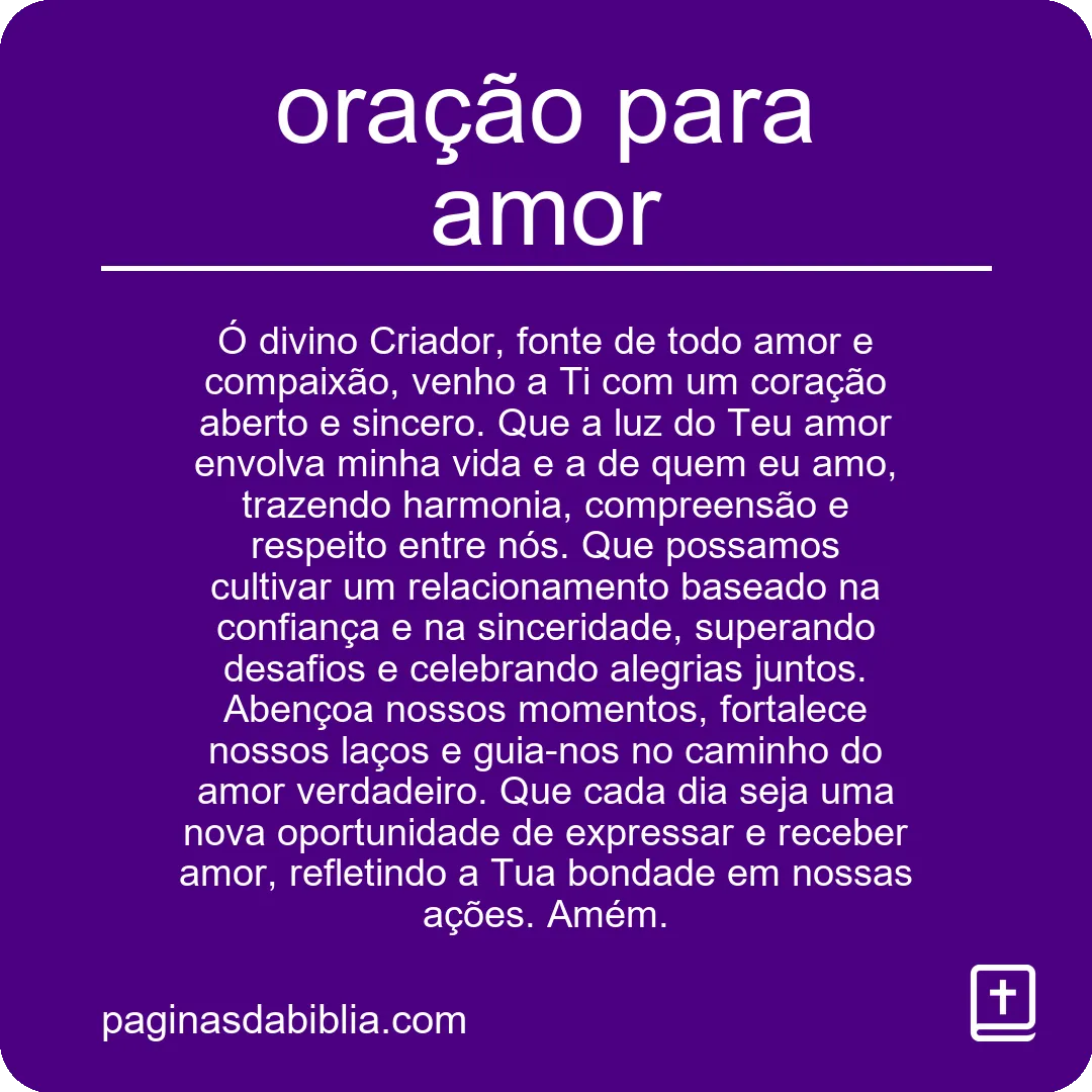 oração para amor