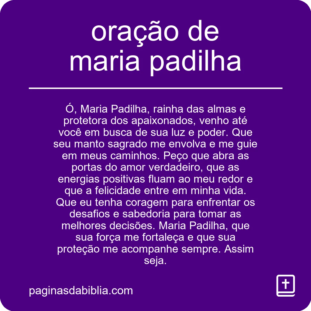 oração de maria padilha