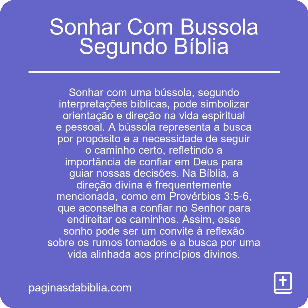 Sonhar Com Bussola Segundo Bíblia