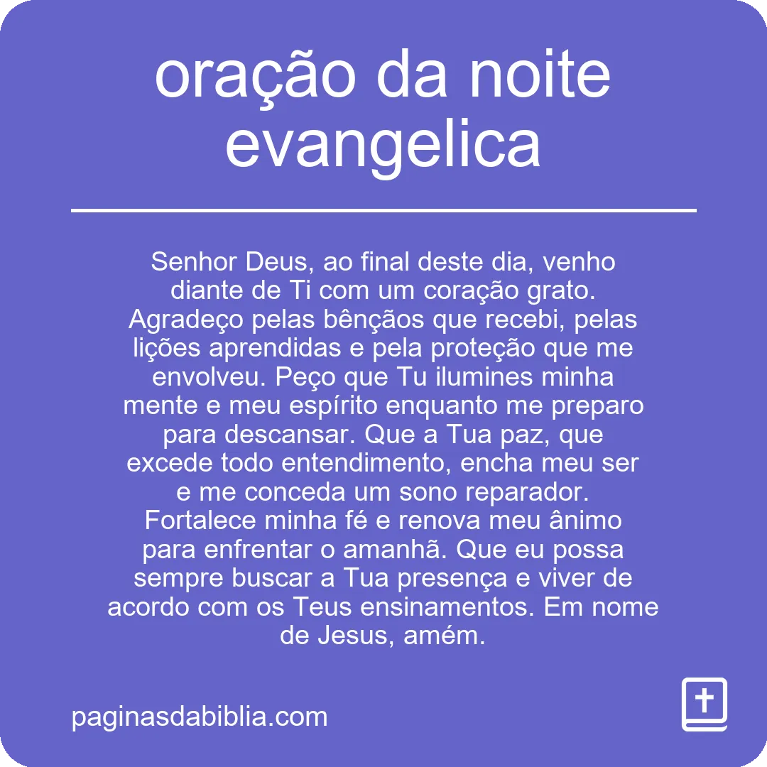 oração da noite evangelica