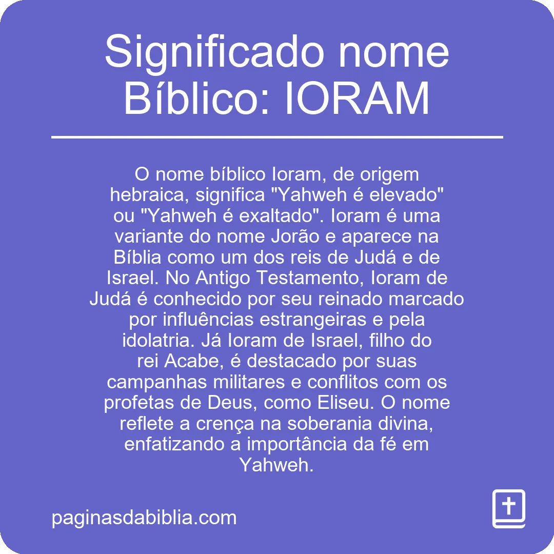 Significado nome Bíblico: IORAM