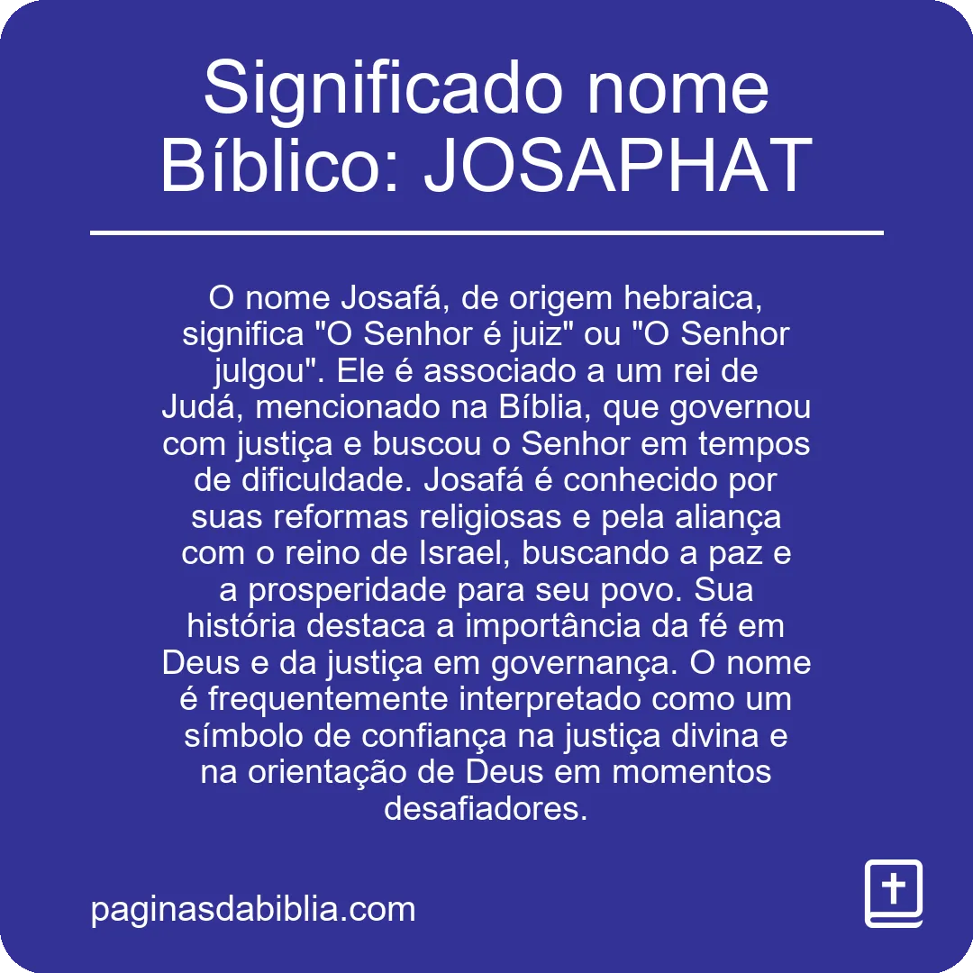 Significado nome Bíblico: JOSAPHAT