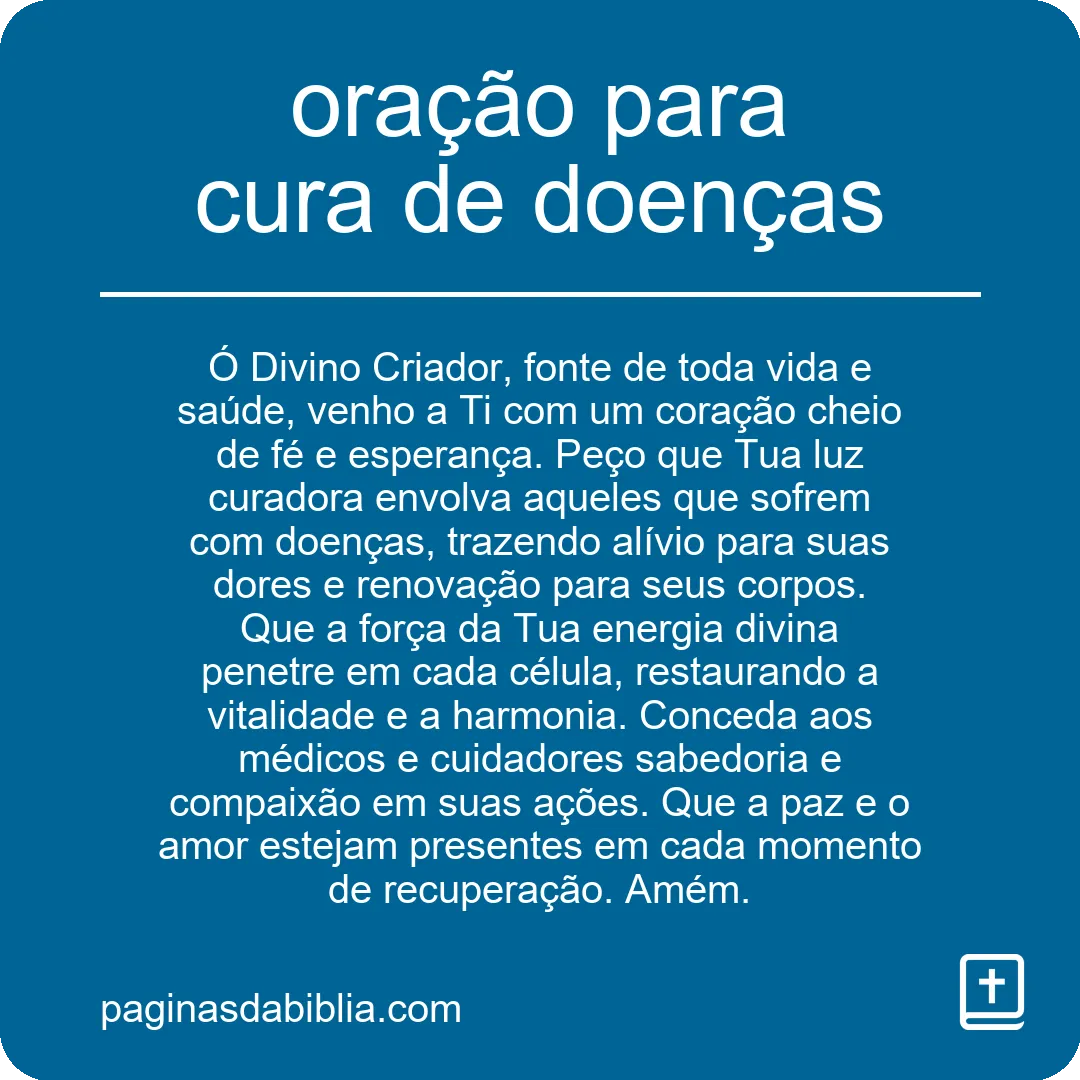 oração para cura de doenças