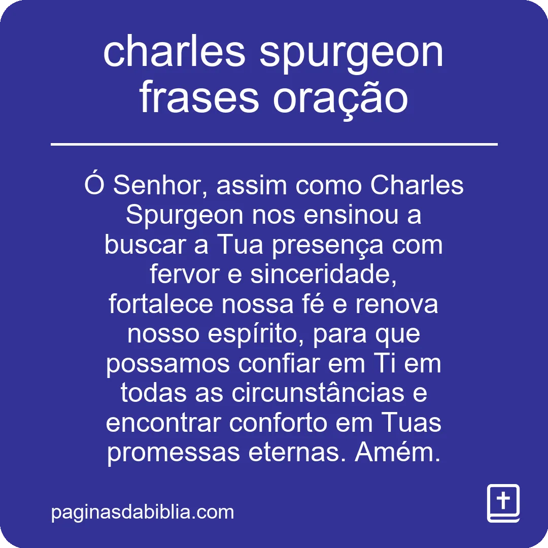 charles spurgeon frases oração