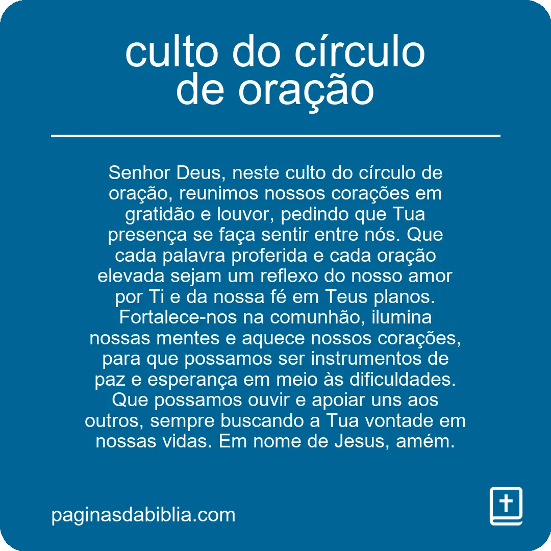 culto do círculo de oração