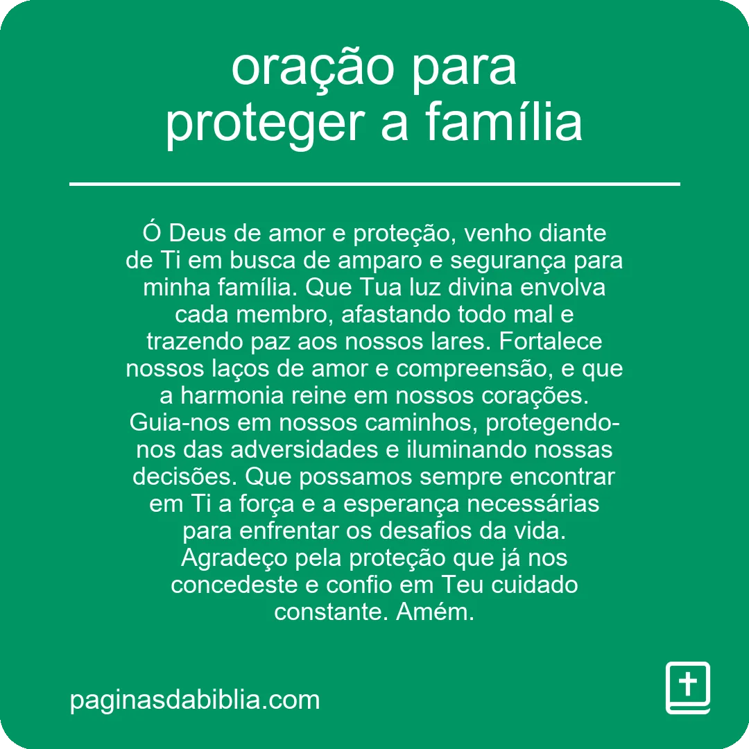 oração para proteger a família