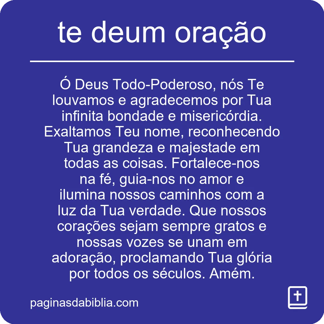 te deum oração