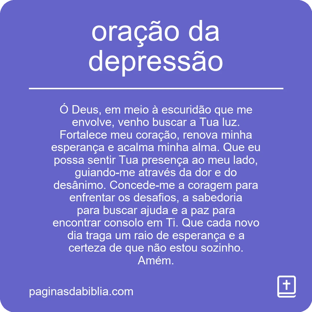 oração da depressão