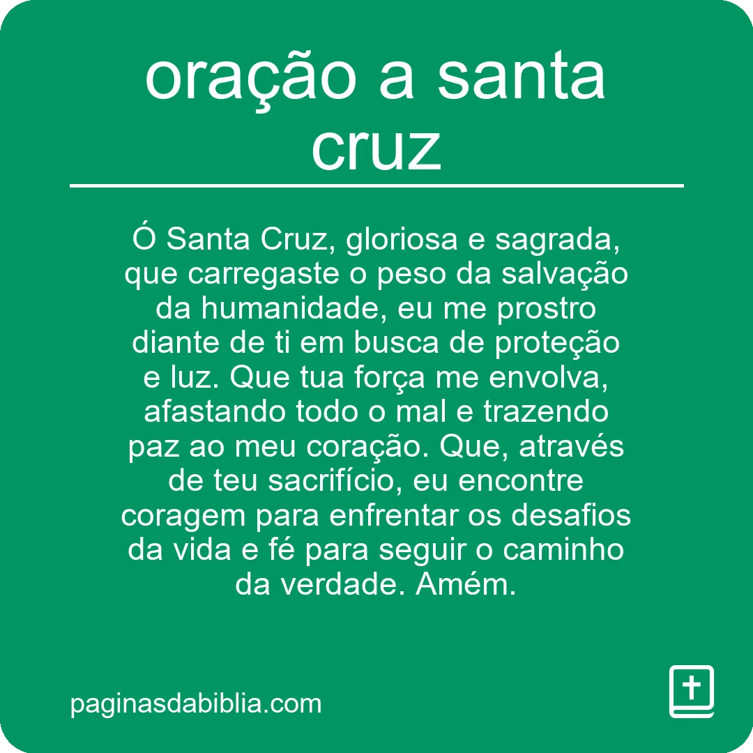 oração a santa cruz