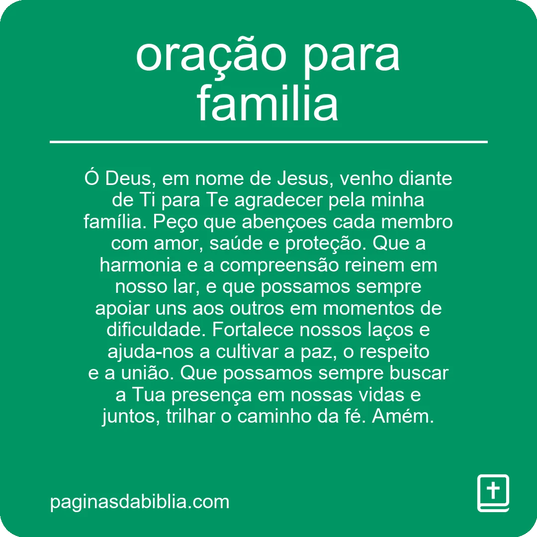 oração para familia