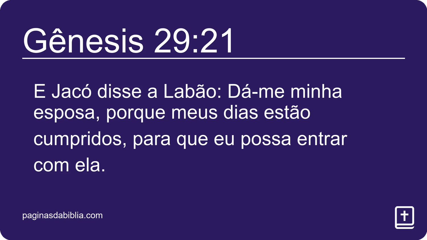 Gênesis 29:21