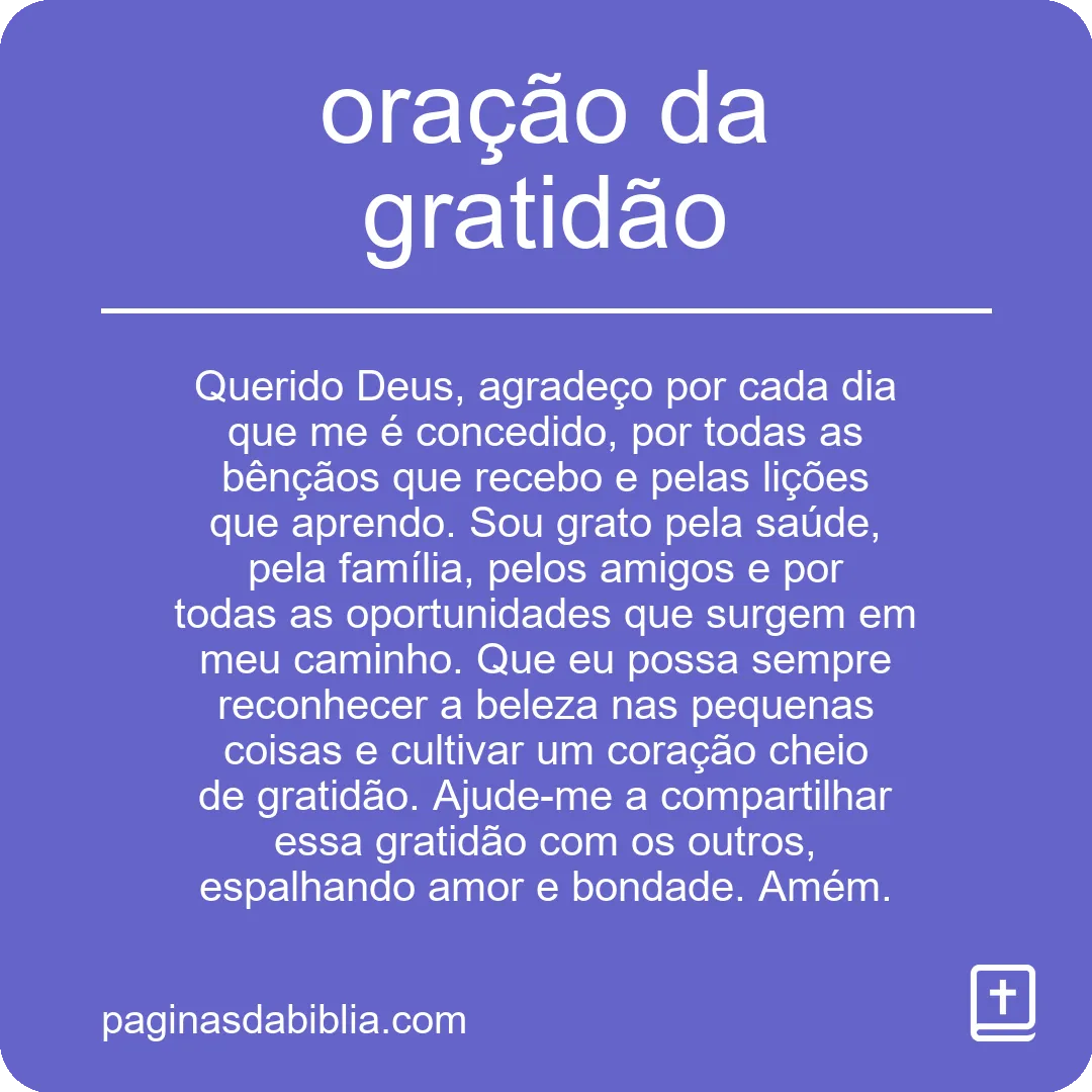 oração da gratidão