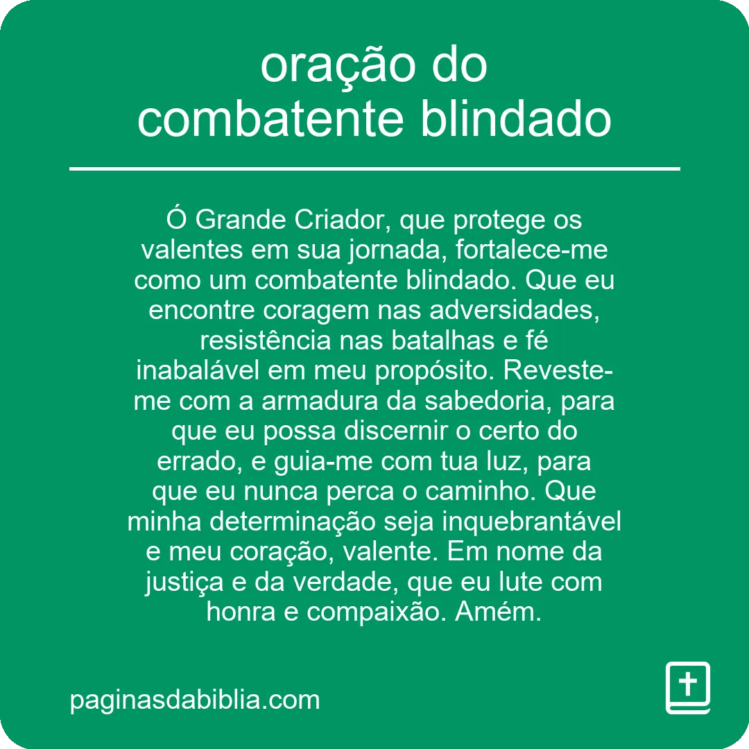 oração do combatente blindado