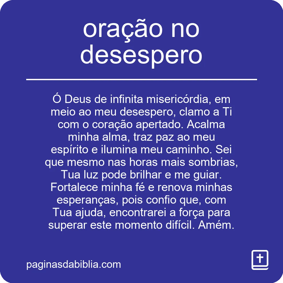 oração no desespero