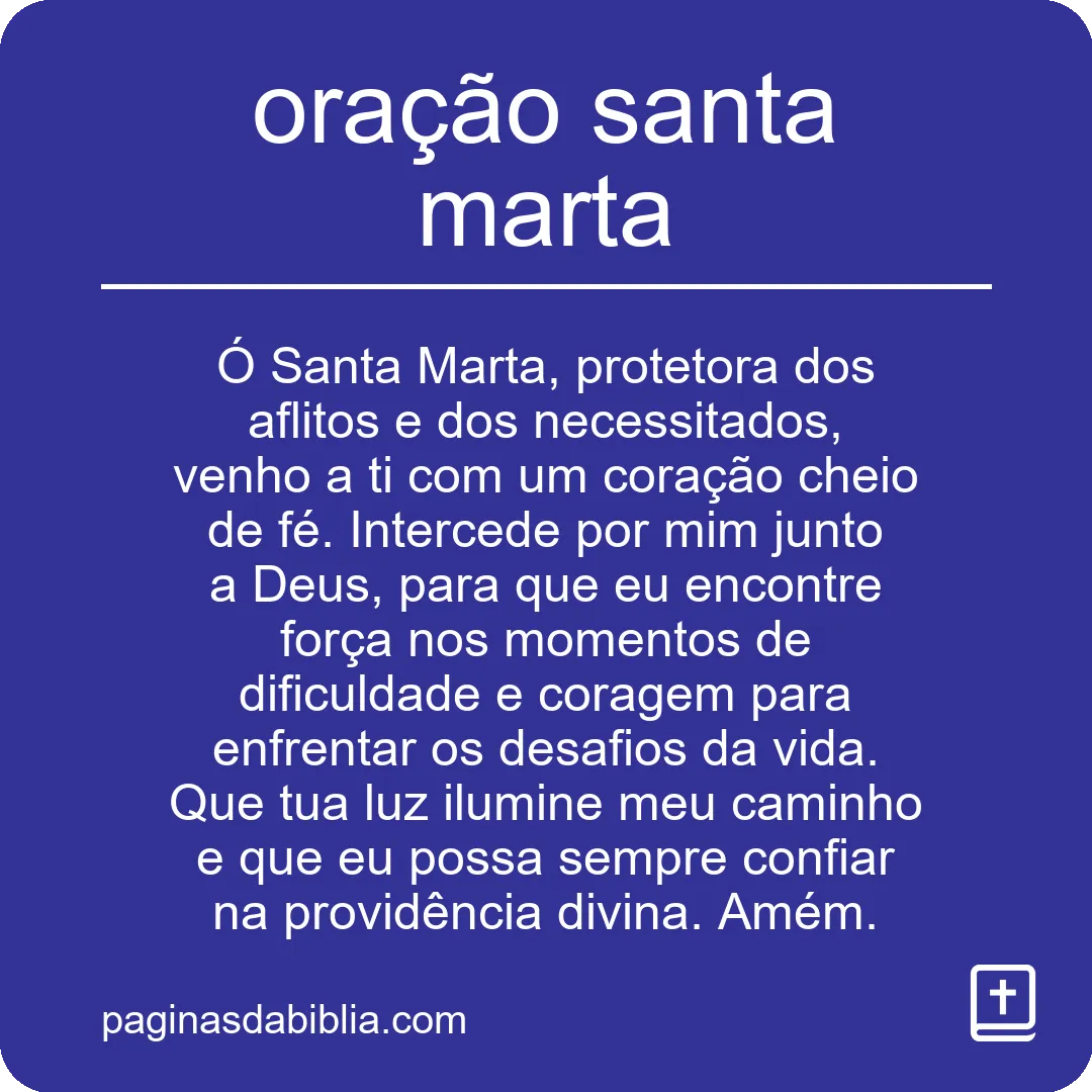 oração santa marta