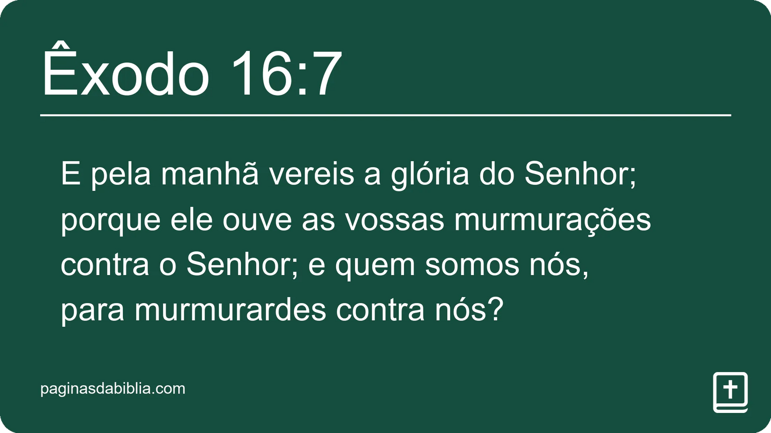 Êxodo 16:7