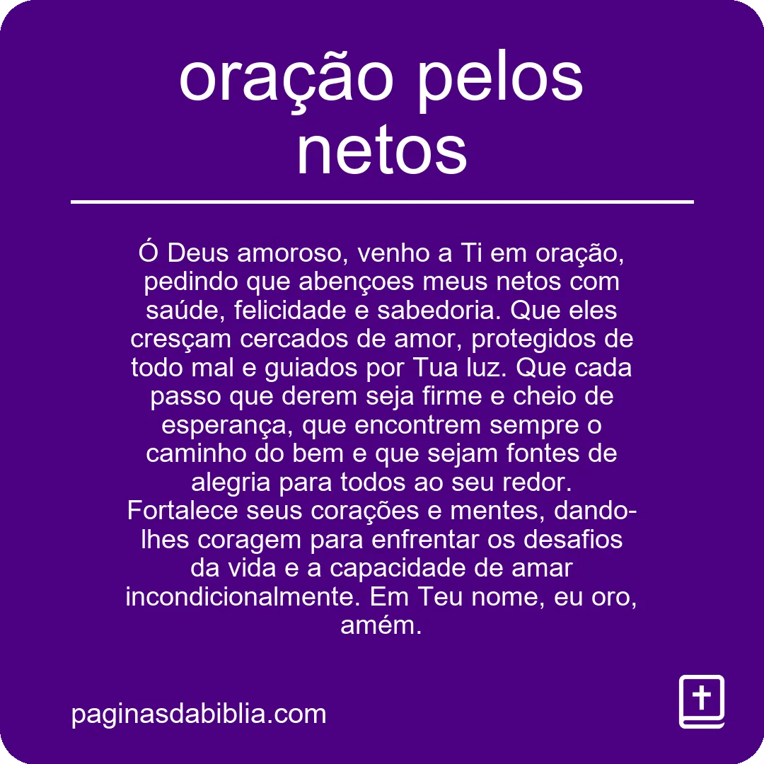 oração pelos netos