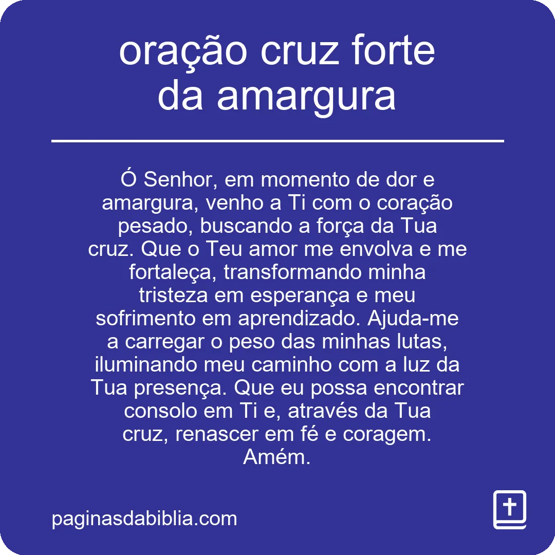 oração cruz forte da amargura