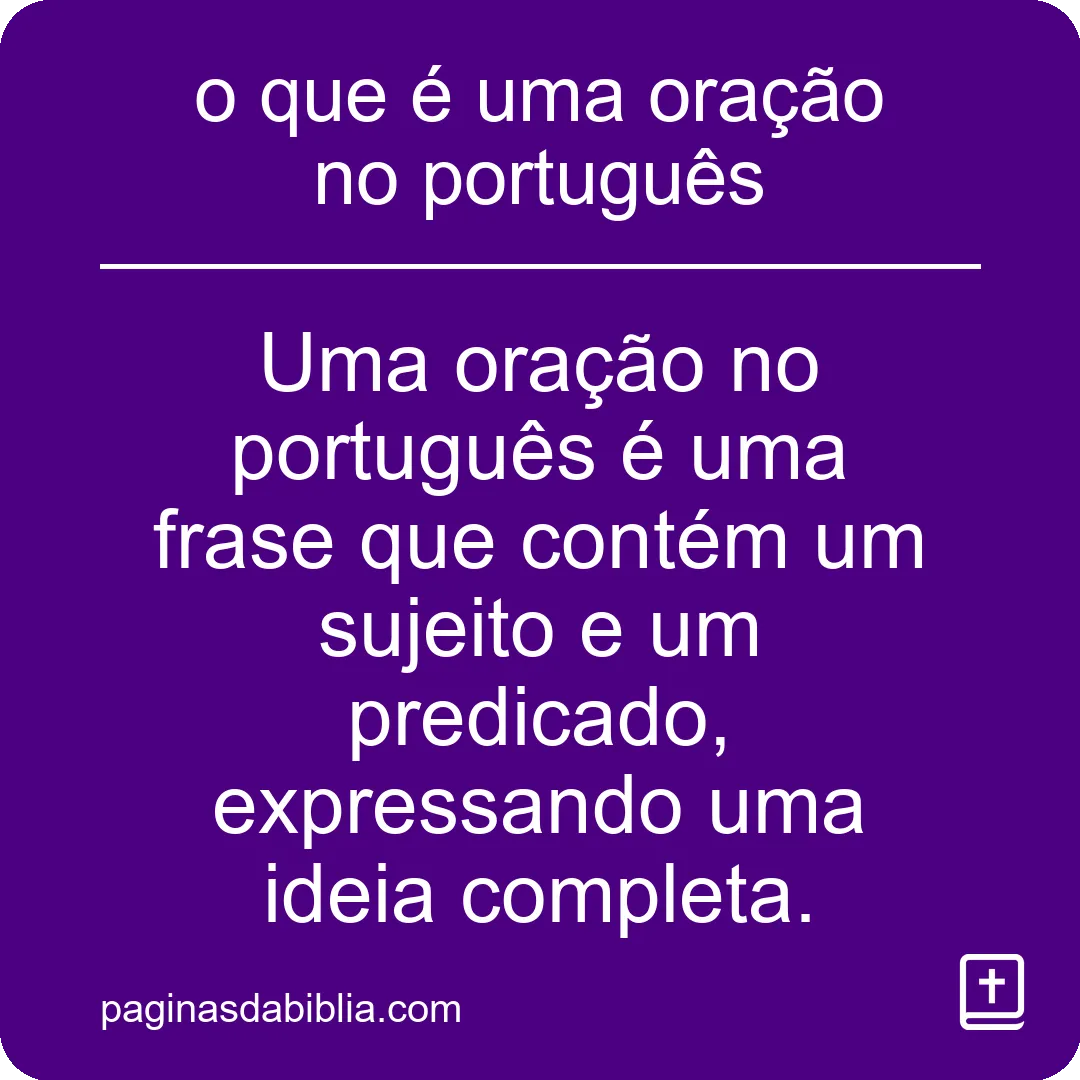 o que é uma oração no português