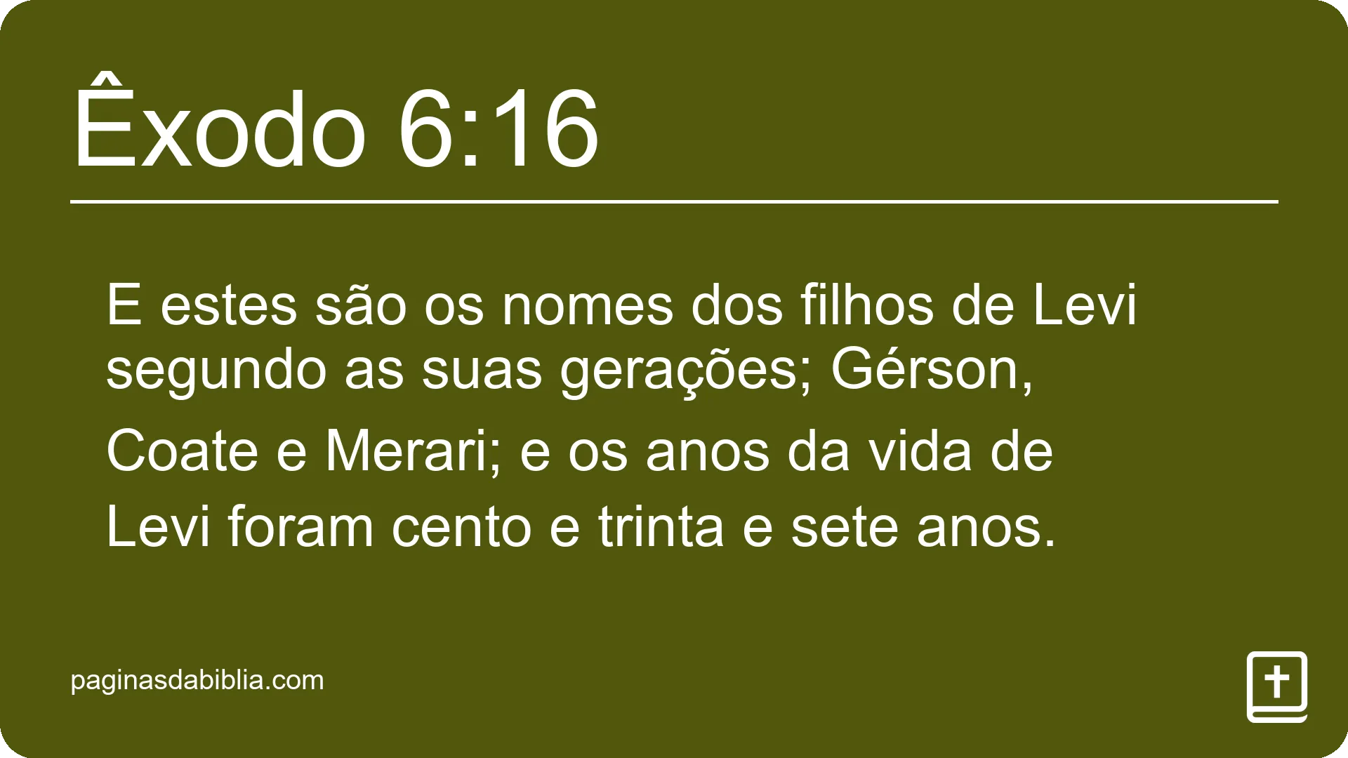 Êxodo 6:16