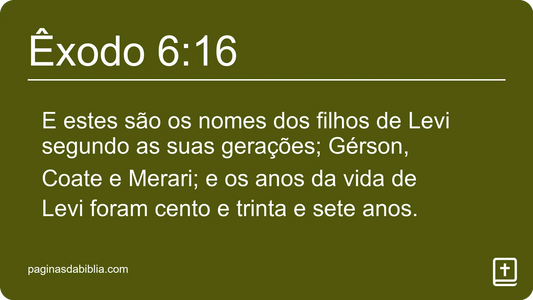 Êxodo 6:16