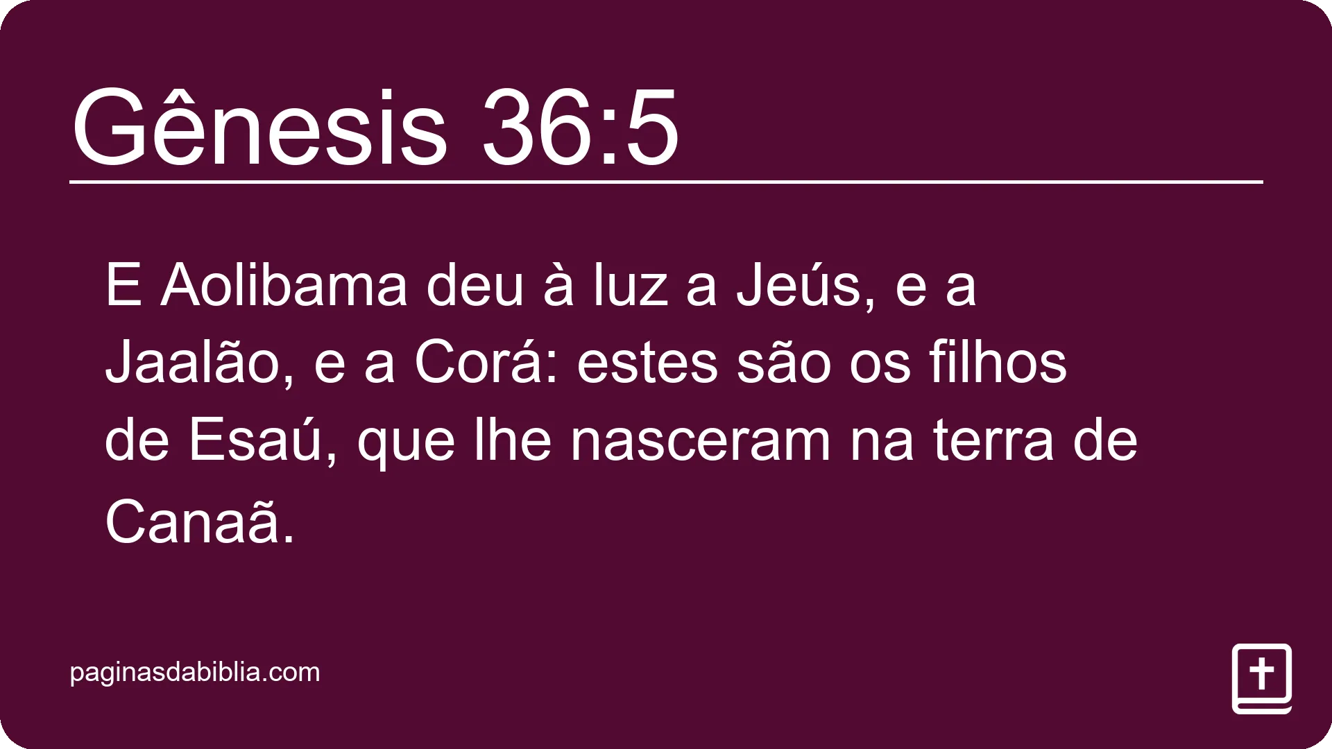 Gênesis 36:5