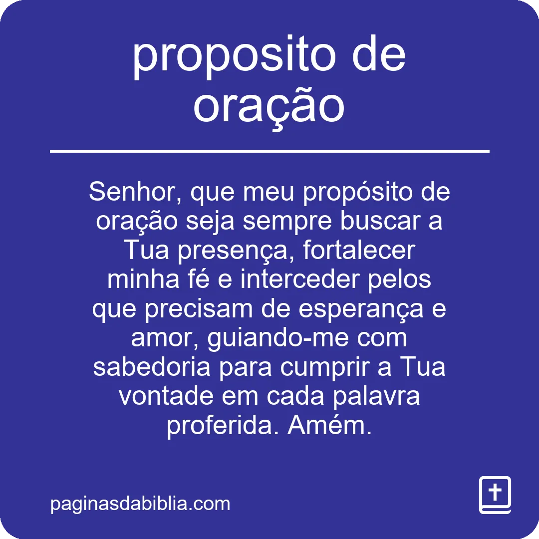 proposito de oração