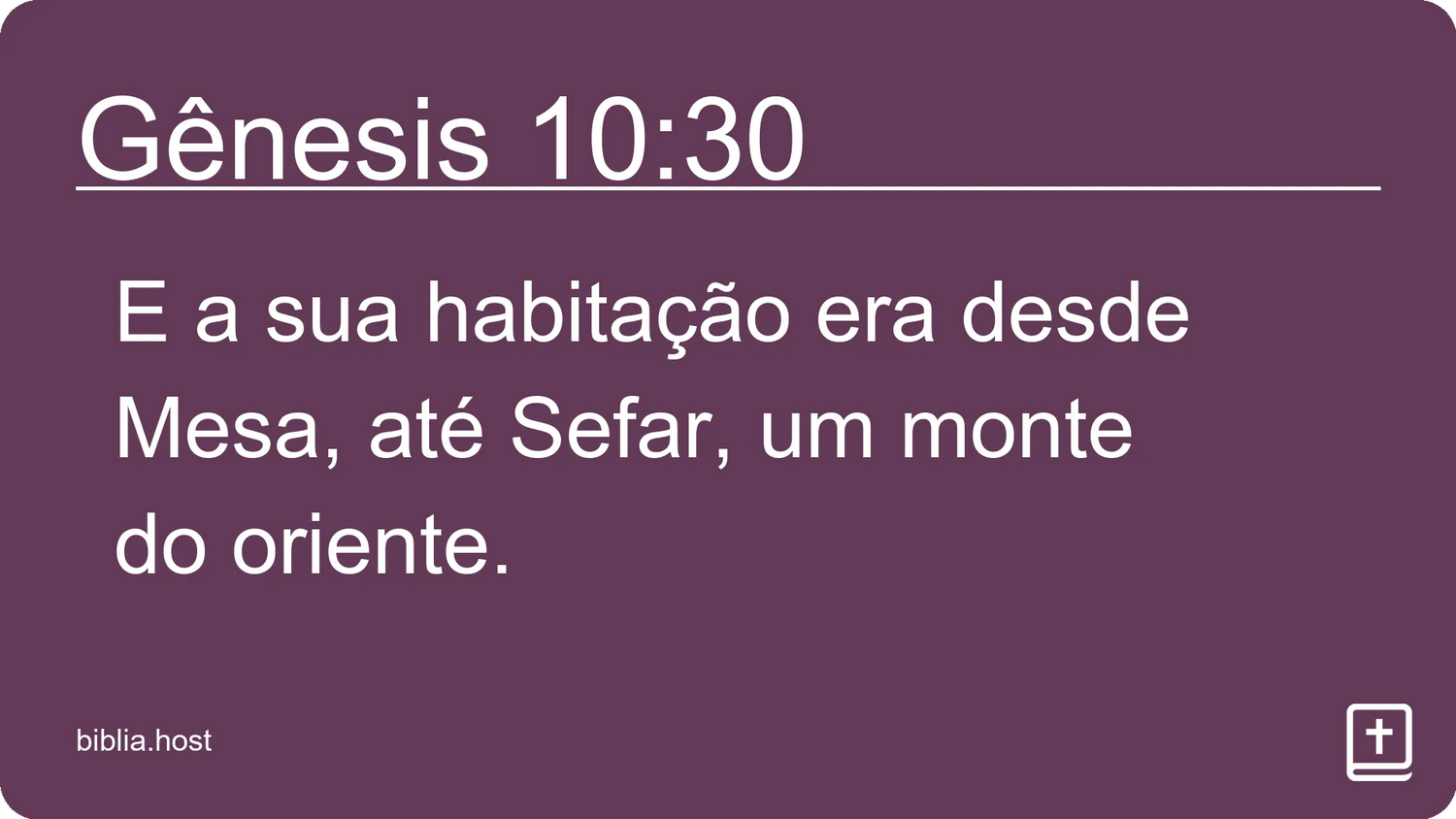 Gênesis 10:30